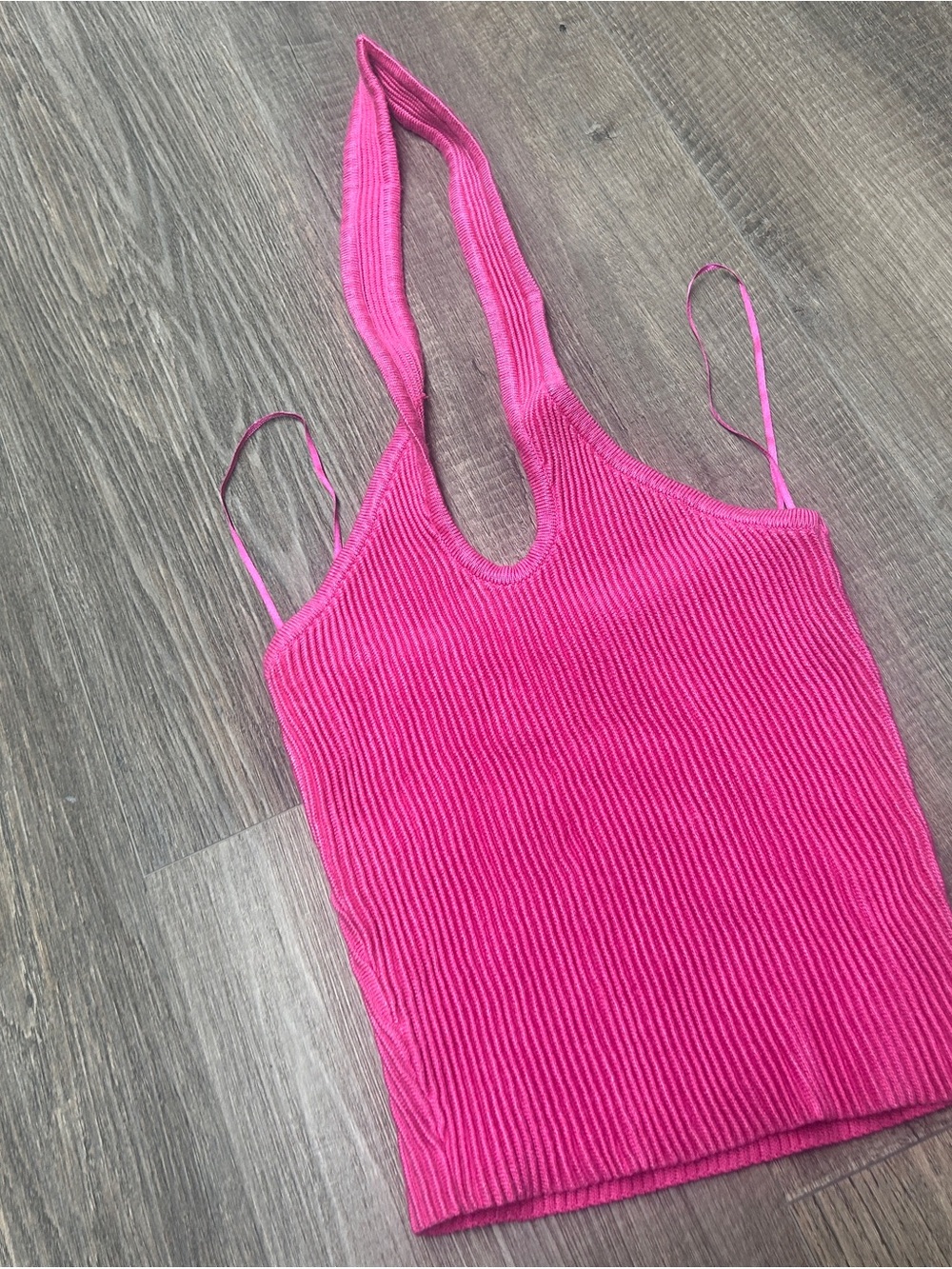 GB girls Hot Pink Ribbed Halter Tank